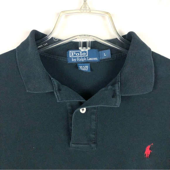Polo Ralph Lauren Navy Blue Short Sleeve Polo Shirt Men L - Picture 2 of 10